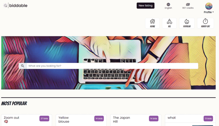 Biddable screenshot