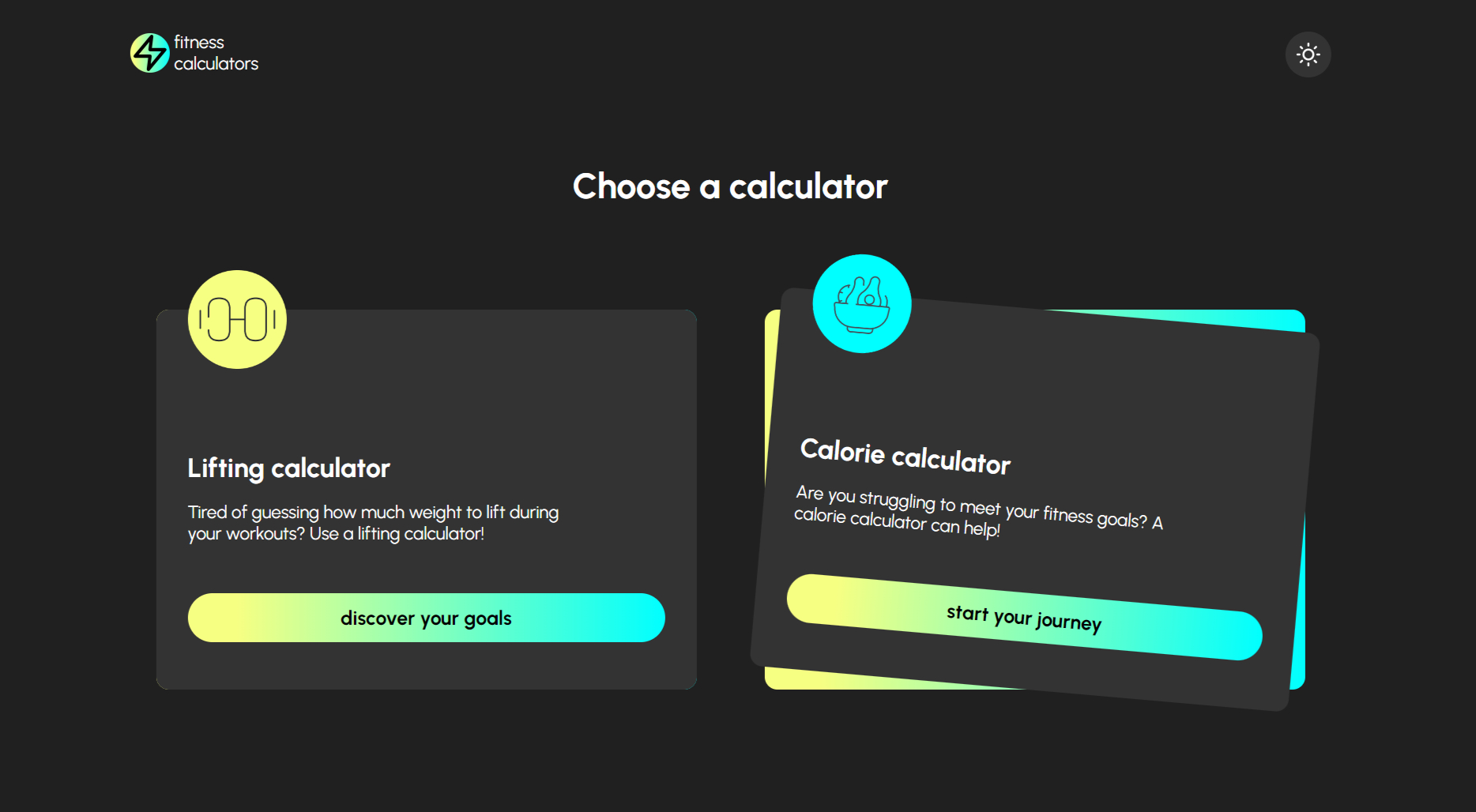 Fitness Calculators screenshot